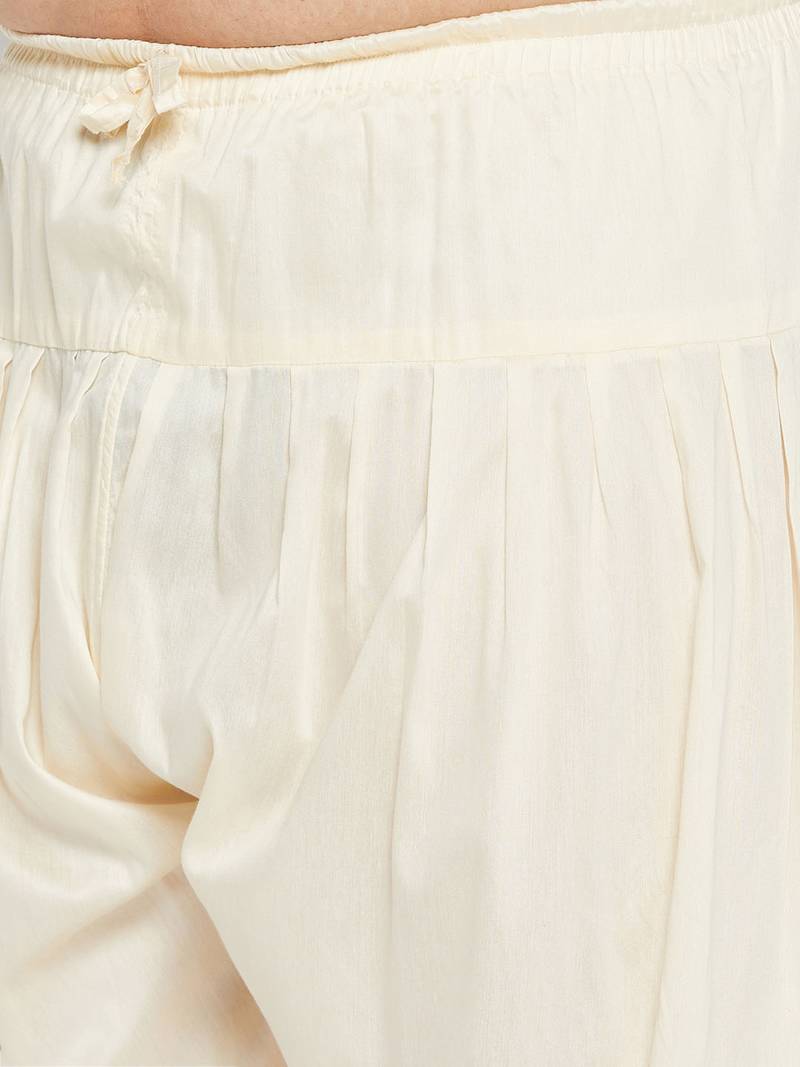 Blue and cream pure cotton kurta patiala set