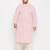 Men's pink and cream pure cotton kurta patiala set