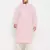 Men's pink and cream pure cotton kurta patiala set