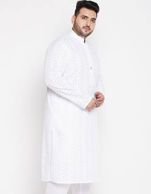Men's white pure cotton kurta 2
