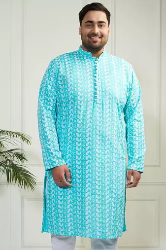 Men's Blue pure cotton kurta