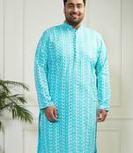 Men's Blue pure cotton kurta