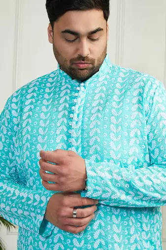 Men's Blue pure cotton kurta