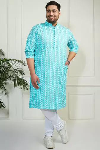 Men's Blue pure cotton kurta