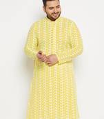 Men's mustard pure cotton kurta