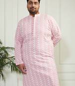 Men's pink pure cotton kurta