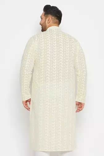 Men's yellow pure cotton kurta