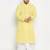 Men's mustard and white pure cotton kurta and dhoti set