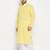 Men's mustard and white pure cotton kurta and dhoti set