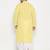 Men's mustard and white pure cotton kurta and dhoti set