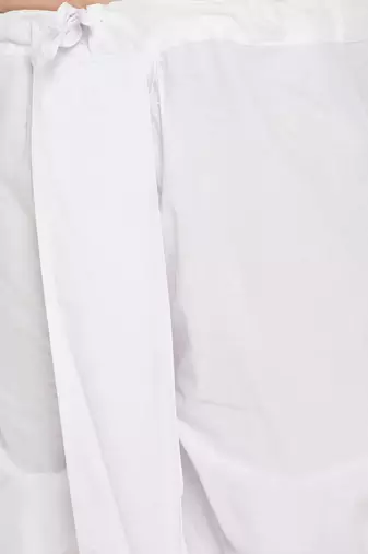Men's mustard and white pure cotton kurta and dhoti set