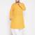 Men's orange and white pure cotton kurta and dhoti set