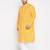 Men's orange and white pure cotton kurta and dhoti set