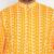 Men's orange and white pure cotton kurta and dhoti set