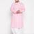Men's pink and white pure cotton kurta and dhoti set