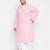 Men's pink and white pure cotton kurta and dhoti set