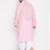 Men's pink and white pure cotton kurta and dhoti set