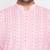 Men's pink and white pure cotton kurta and dhoti set