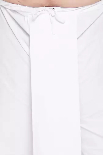 Men's pink and white pure cotton kurta and dhoti set