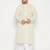 Men's yellow and white pure cotton kurta and dhoti set