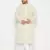 Men's yellow and white pure cotton kurta and dhoti set