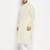 Men's yellow and white pure cotton kurta and dhoti set