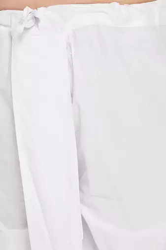 Men's yellow and white pure cotton kurta and dhoti set