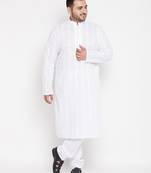 Men's white pure cotton kurta pyjama set
