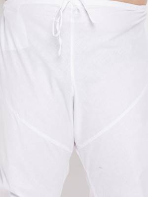Men's white pure cotton kurta pyjama set 5