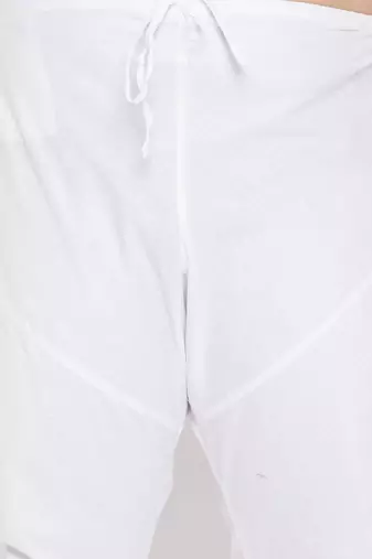 Men's white pure cotton kurta pyjama set