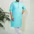 Men's Blue and white pure cotton kurta pyjama set