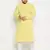 Men's mustard and white pure cotton kurta pyjama set