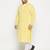 Men's mustard and white pure cotton kurta pyjama set