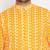 Men's orange and white pure cotton kurta pyjama set