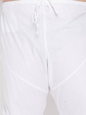 Men's orange and white pure cotton kurta pyjama set 5