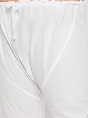Off White and white pure cotton kurta pyjama set 5