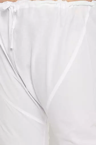 Off White and white pure cotton kurta pyjama set