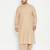 Men's light brown cotton blend pathani kurta set