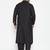 Men's black cotton blend pathani kurta set