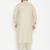 Off White cotton blend pathani kurta set