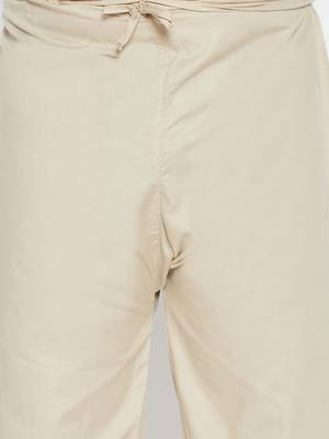 Off White cotton blend pathani kurta set 5