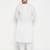 Men's white cotton blend kurta pyjama set