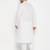 Men's white cotton blend kurta pyjama set