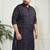Men's blue cotton blend kurta