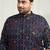 Men's blue cotton blend kurta