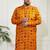 Men's yellow cotton blend kurta