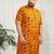 Men's yellow cotton blend kurta