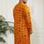 Men's yellow cotton blend kurta