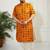 Men's yellow cotton blend kurta