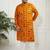 Men's yellow and cream cotton blend kurta pyjama set